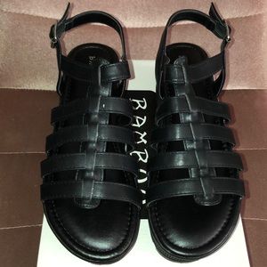 Black platform sandals